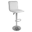 Zestaw 2 białych krzeseł barowych, z regulacją wysokości