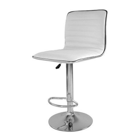 Zestaw 2 białych krzeseł barowych, z regulacją wysokości