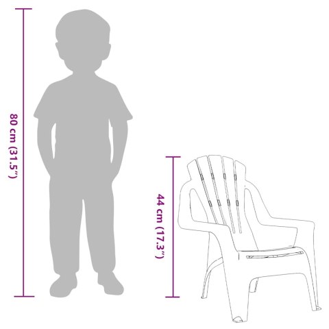 Krzesła ogrodowe dla dzieci, 2 szt, niebieskie, 37x34x44 cm, PP