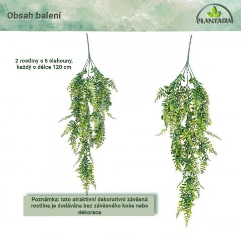 PLANTASIA Zestaw sztucznych roślin wiszących, 120 cm, 2 szt