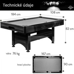 Stół bilardowy GamesPlanet 6 FT Trendline z wyposażeniem
