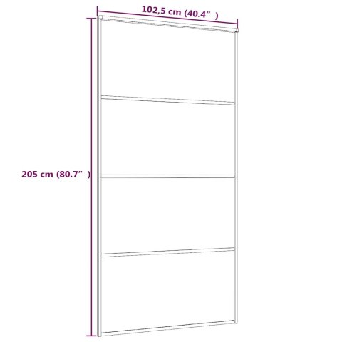 Drzwi przesuwne, szkło ESG i aluminium, 102,5x205 cm, czarne