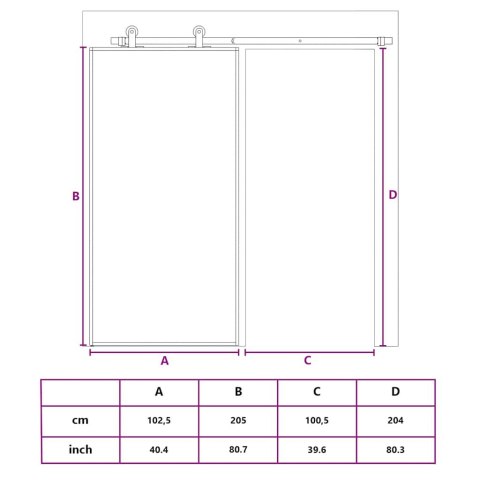 Drzwi przesuwne, złote, 102,5x205 cm, przezroczyste szkło ESG