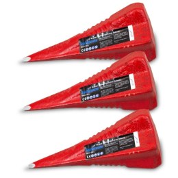 Komplet klinów rozłupujących do drewna czerwone kliny zestaw 3 sztuk