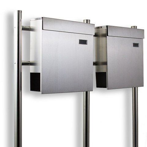 SKRZYNKA POCZTOWA NA LISTY PODWÓJNA NA STOJAKU Z GAZETNIKIEM