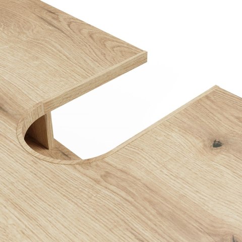 SZAFKA POD UMYWALKĘ TIGO 1D2S DĄB EVOKE 140 CM 2 SZUFLADY RYFLOWANY FRONT WISZĄCA