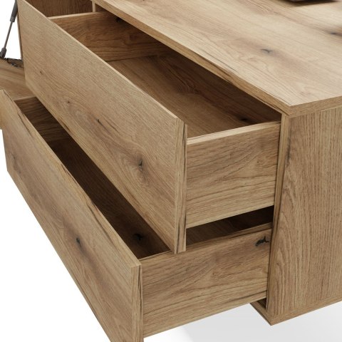 SZAFKA POD UMYWALKĘ TIGO 1D2S DĄB EVOKE 140 CM 2 SZUFLADY RYFLOWANY FRONT WISZĄCA