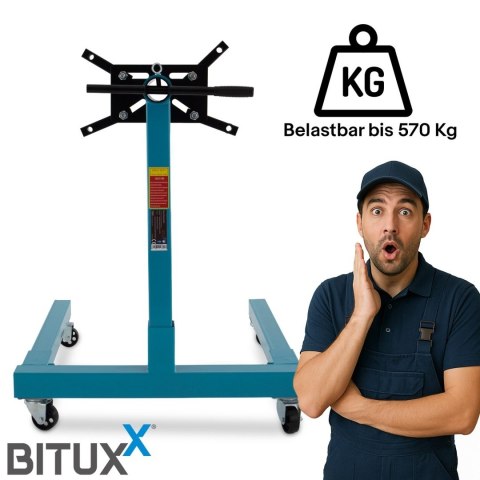 Stojak do Montażu Silnika / skrzyni 570kg Uchwyt na silnik Mobilny na kołach Obrotowy