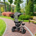 Trójkołowy rowerek spacerówka 2w1 obracane siedzisko składany daszek szary ECOTOYS