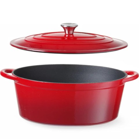 Garnek żeliwny emaliowany 6,88 l czerwony - Hendi 626825