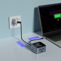 12w1 Hub z ładowarką bezprzewodową USB-A USB-C HDMI RJ45 SD TF mini jack - szary