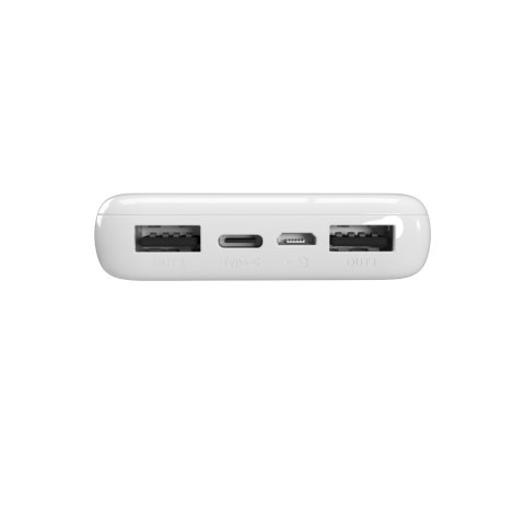 Powerbank 10000mAh USB-A USB-C 12W - biały