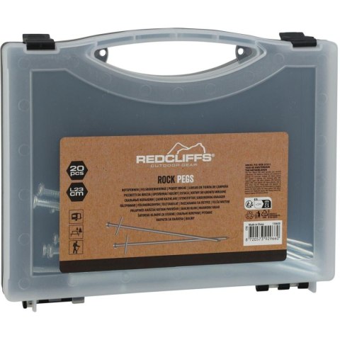 ŚLEDZIE DO NAMIOTU 23CM KPL. 20SZT METAL W WALIZCE REDCLIFFS