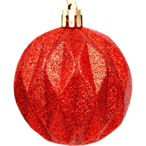 BOMBKA DEKORACYJNA PLASTIKOWA 6CM SET 35 SZT CZERWONA