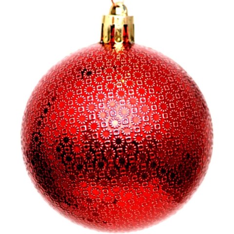 BOMBKA DEKORACYJNA PLASTIKOWA 6CM SET 35 SZT CZERWONA