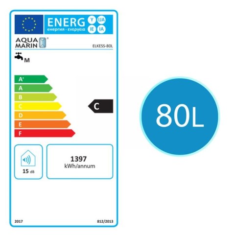 Elektryczny zbiornik ciepłej wody 80 l, biały