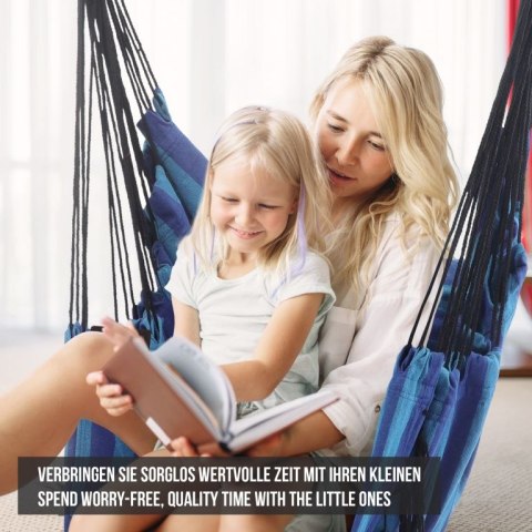 MIADOMODO Wiszący fotel bujany, niebieski