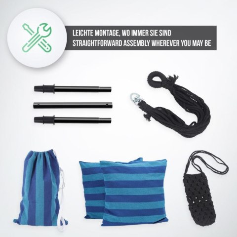 MIADOMODO Wiszący fotel bujany, niebieski