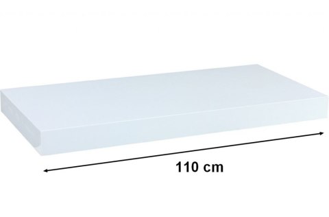 PÓŁKA ŚCIENNA STILISTA VOLATO BIAŁA Z POŁYSKIEM 110 CM