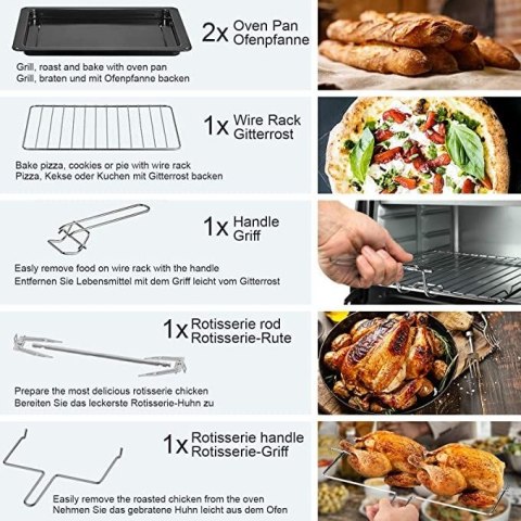 JAGO Mini piekarnik elektryczny z konwekcją 2000 W