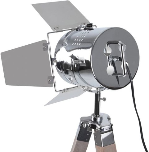 Lampa podłogowa ze statywem, kolor antycznego drewna