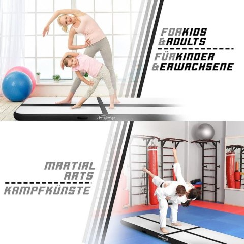 Physionics Airtrack Nadmuchiwana mata, 4 m, czarna