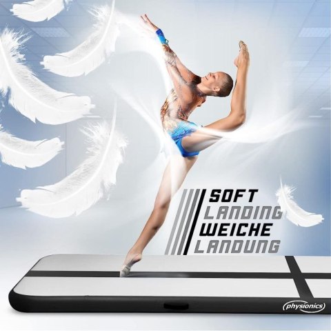 Physionics Airtrack Nadmuchiwana mata, 4 m, czarna