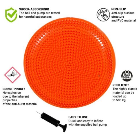 Poduszka do siedzenia MOVIT Balance 38 cm, pomarańczowa