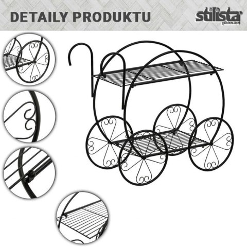 STILISTA Kwietnik, wózek, 66 x 60 x 28 cm, stal