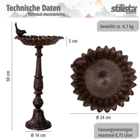 STILISTA Poidło żeliwne dla ptaków 50 x 24 cm, antyczny brąz