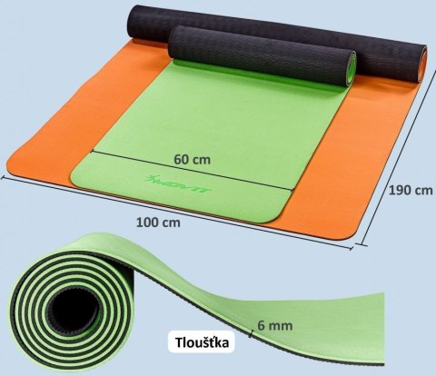 Mata do ćwiczeń MOVIT Yoga, 190 x 60 cm, żółta