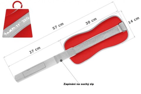 Movit Neoprenowe ciężarki mankiety odblaskowe - 2 x 2 kg