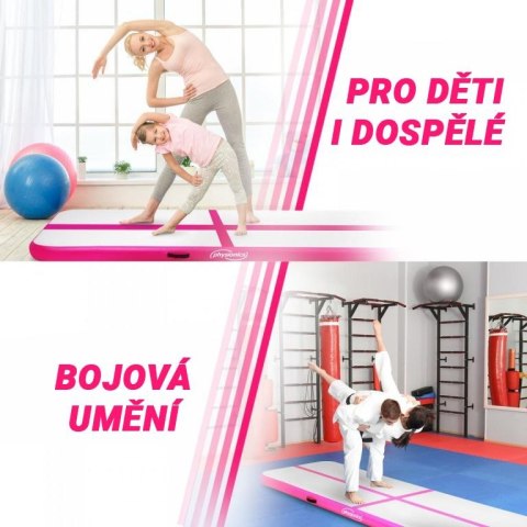 PHYSIONICS Mata dmuchana 400 x 100 x 10 cm, różowa