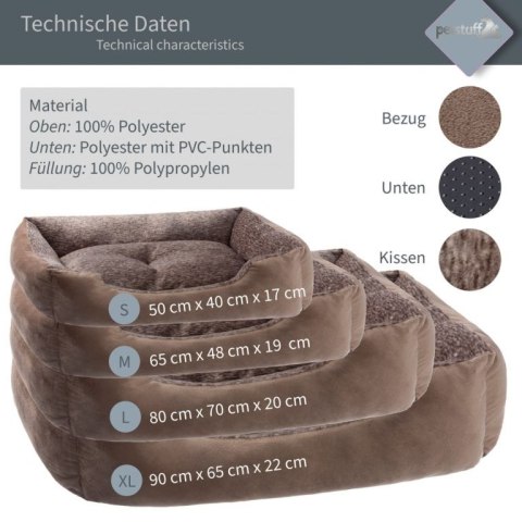 Petstuff Legowisko dla psa, rozmiar L, 80 x 70 x 20 cm, brąz