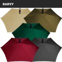 STILISTA Parasol ogrodowy z rączką 3,5m, czerwony + LED