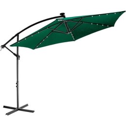 STILISTA Parasol ogrodowy z rączką 3,5m, zielony + LED