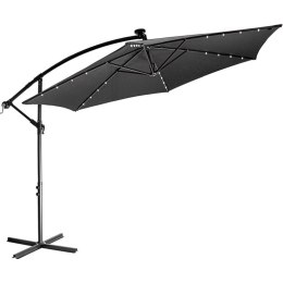 STILISTA Parasol ogrodowy z rączką 3 m, antracyt + LED