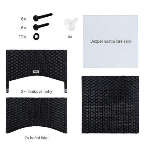 STILISTA Stolik 58 x 58 cm, polirattan, kremowy