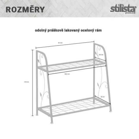 STILISTA stojak na rośliny, 61,5 x 61,5 x 29 cm, stal