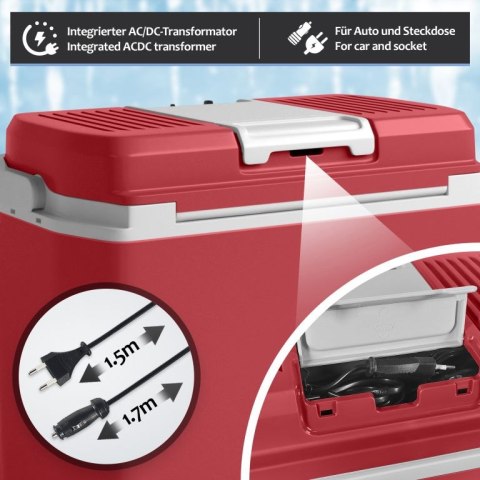 Chłodziarka elektryczna Jago 2 w 1, 20 l, czerwona