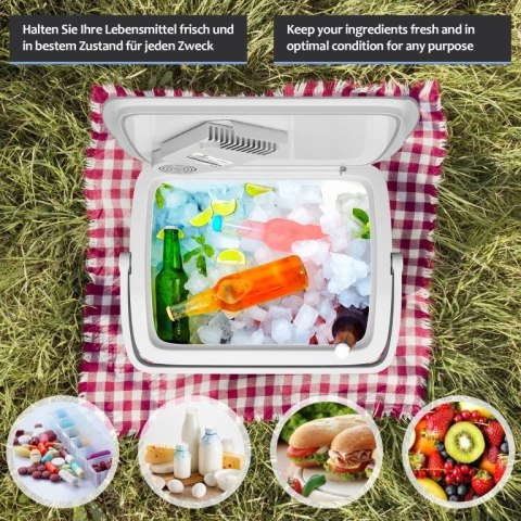 Chłodziarka elektryczna Jago 2 w 1, 25 l, czerwona