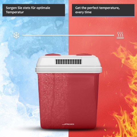 Chłodziarka elektryczna Jago 2 w 1, 25 l, czerwona