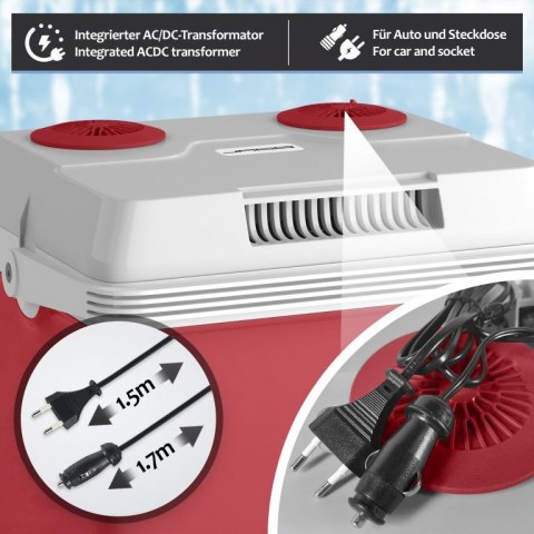 Chłodziarka elektryczna Jago 2 w 1, 25 l, czerwona