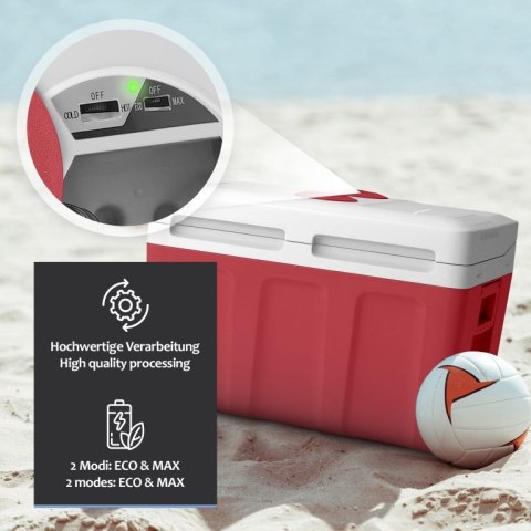 Chłodziarka elektryczna Jago 2 w 1, 40 l, czerwona