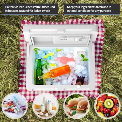 Chłodziarka elektryczna Jago 2 w 1, 40 l, czerwona