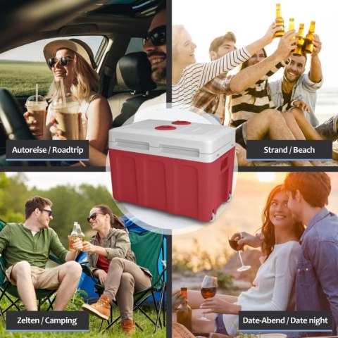 Chłodziarka elektryczna Jago 2 w 1, 40 l, czerwona