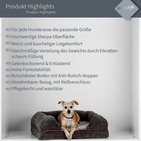 Legowisko dla psa rozmiar L, ciemnoszare, 106 x 80 x 18 cm