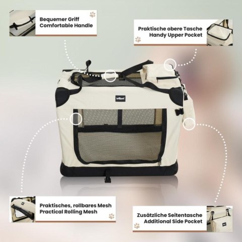 Leopet Box transportowy dla psów, L beżowy