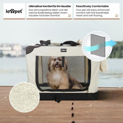 Leopet Skrzynia transportowa dla psów XXXL, beżowa