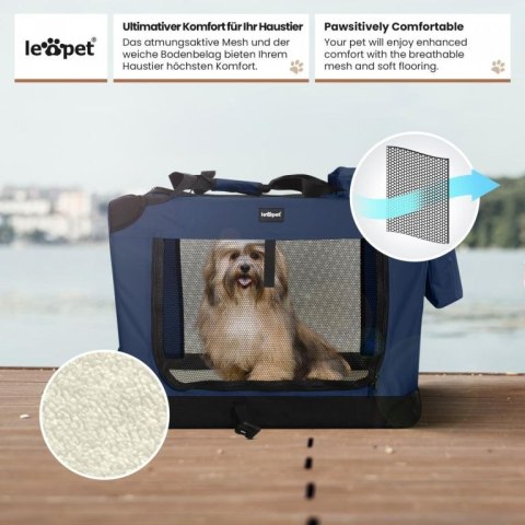 Leopet Skrzynia transportowa dla psów, S niebieska